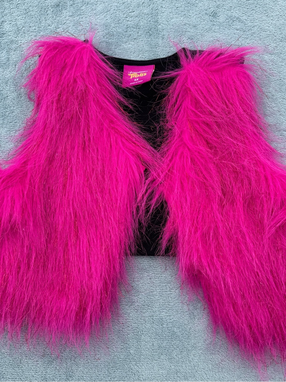 Dreamworks Trolls Hot Pink Faux Fur Vest for Girls